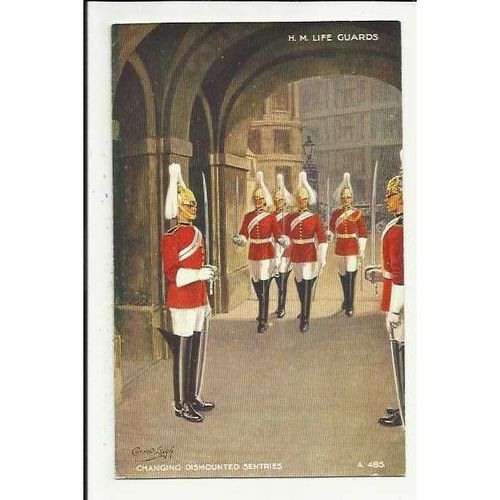 A485 LONDON H.M. Life Guards Valentine "Art Colour" Postcard