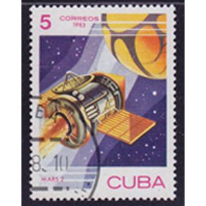 Cuba 1983 Space Satellite 5c Used Stamp