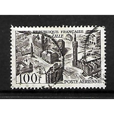 FRANCE 1949 100F PURPLE LILLE SG 1055 FINE USED#2