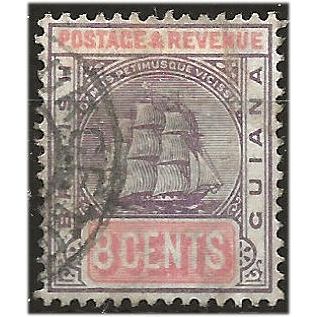 British Guiana 1889 SG199 8c Dull Purple & Rose Fine Used . ..