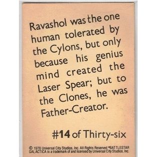 BATTLESTAR GALACTICA ' WONDER BREAD ' card # 14 RAVAASHOL (1978)