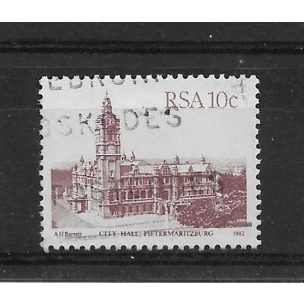 SouthAfrica.SG520a 10c City Hall,Pietermariztburg.Type Unchecked.F/Used.Sept21c