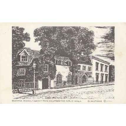 Wisbech Grammar School Cambridge Painting Postcard