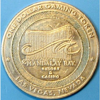 Mandalay Bay. $1 Casino Token. Las Vegas, NV. P96.