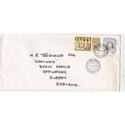 Vatican 1978 Vatican to Effingham cover Vatican City cancel VGC