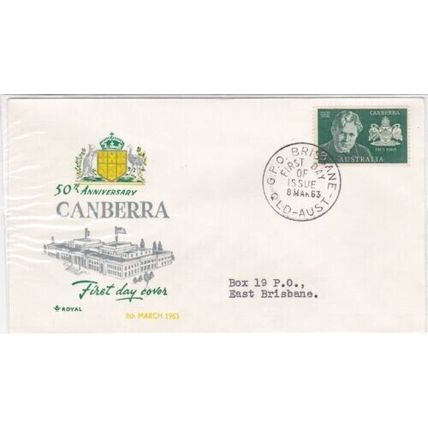 Australia 1963 Canberra Anniversary FDC Brisbane special cancel typed VGC