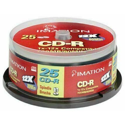 Imation 66-0000-2607-1 24x Certified CD-R 700 MB/80 Minutes Spindle Imation (25-