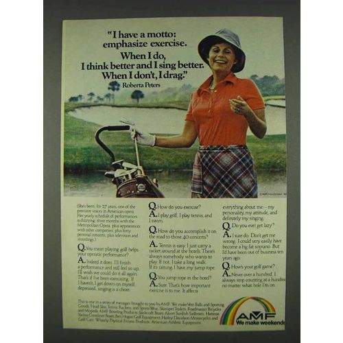 1978 AMF Golf Ad - Roberta Peters