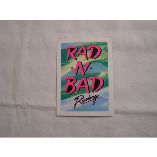 1991 Champs Hi Flyers STICKER-RAD -N-BAD RACING PINK PRINT