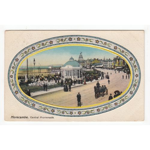Central Promenade Morecambe Lancashire 1911 Postcard