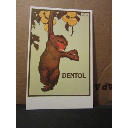 1914 ITALIAN TOOTHPASTE POSTER unused postcard. advertising MONKEY #