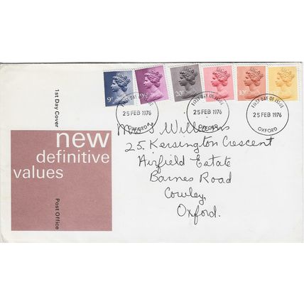GB 1976 Definitive February GPO FDC Oxford pm