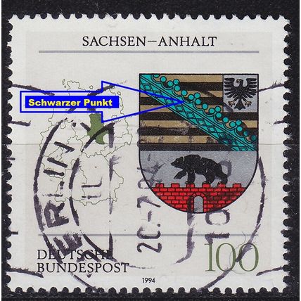 GERMANY BUND [1994] MiNr 1714 F16 ( O/used ) [01] Wappen Plattenfehler