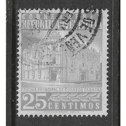 VENEZUELA 1958 25c GREY GPO CARACAS SG 1490 FINE USED#
