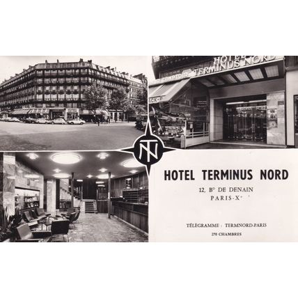 Hotel Terminus Nord Paris Vintage Real Photo Postcard