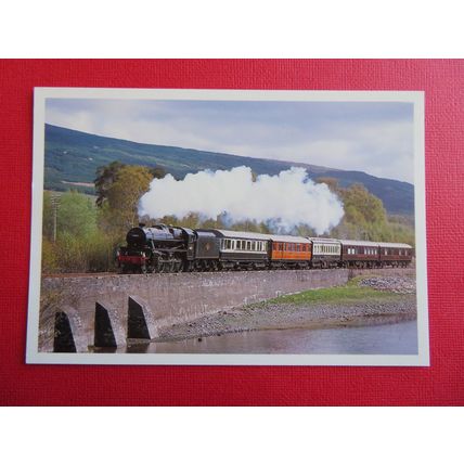 Black 5 44871 on Loch Eil Side, Fort William-Mallaig Line, Scotland Postcard