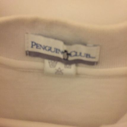 Preowned Penguin Club Men's Striped Medium White Polo