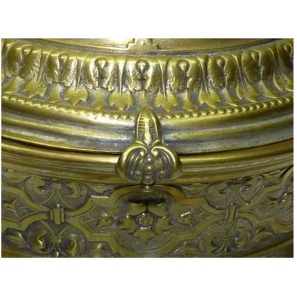 Antique c1900 Etrog Box WMF Warsaw Poland Marked Silver-Plated Repousse, H 12 cm