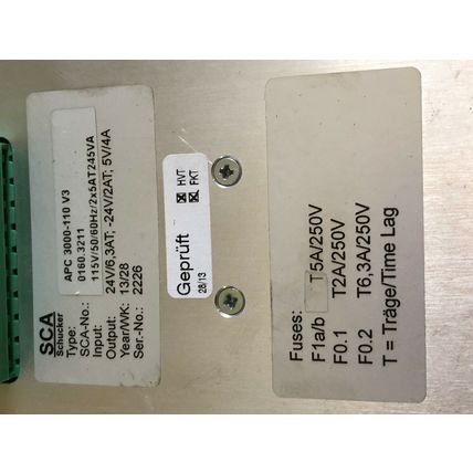 SCA APC 3000-110 V3,SCHUCKER 0160.3211,3000-110 V3,110V,Sc