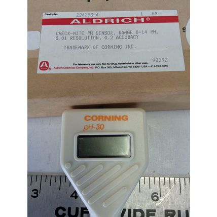 New CORNING PH-30 ,ALDRICH Z24293-4 CHECK-MITE PH SENSOR, 0 - 14 ph ,CU
