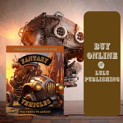 Fantasy Vehicles Steampunk Colouring Book Premium Edition