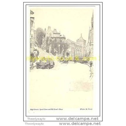 HIGH STREET: SPEECH ROOM & OLD DAME'S HOUSE, HARROW, MIDDX, ENGLAND, Postcard