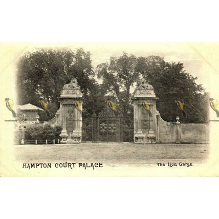 Lion Gates, Hampton Court Palace, Surrey, Wellington Series Postcard