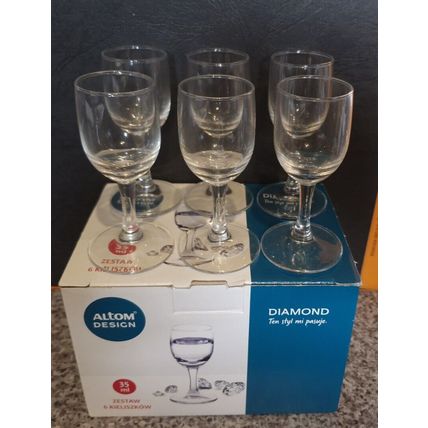 Altom Design Diamond Shot Glasses 35ml Pack of 6