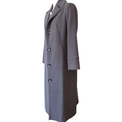 Vintage Grey Coat Maxi Long Longline full ankle length tailored custom made M