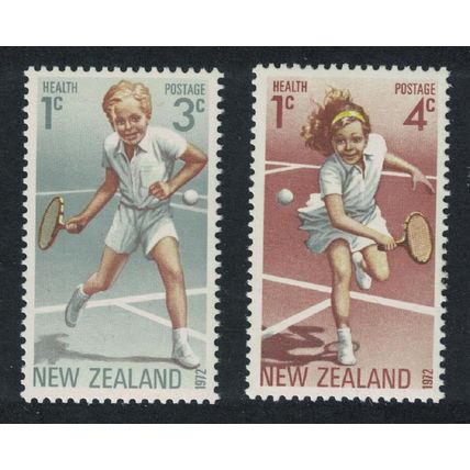 New Zealand Tennis Health Stamps 2v 1972 MNH SG#987-988 Sc#B85-B86