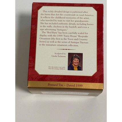 Vintage 1999 Hallmark Keepsake Ornament Red Barn Pressed Tin Ornament