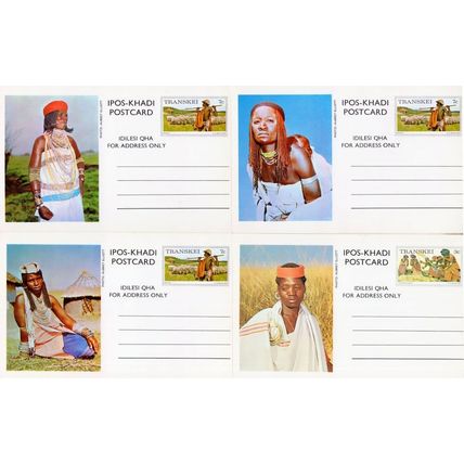 African Women Ladies Amazing Hairstyle Hats etc 4x PB Postcard s