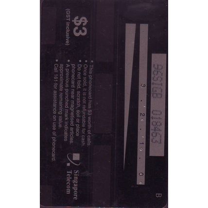 SPCA Friends For Life S'pore $3 Telephone Card (Used)