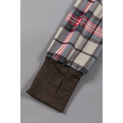 Khaki Printed Plaid Sleeve Patchwork Collared Textured Sweatshirt