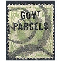 1890 - o68 1/- Green Government Parcels Official Good Used.