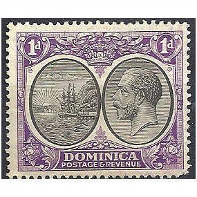 Dominica 1923 SG72 1d Black & Bright Violet Mounted Mint ..