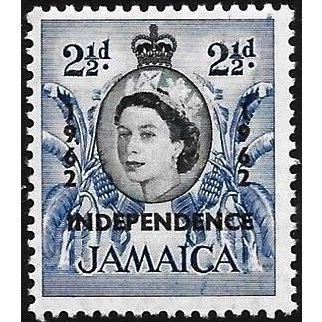 Jamaica QEII 1964 2½d Black Bright Blue Bananas Mounted Mint MM SG 207 stamp