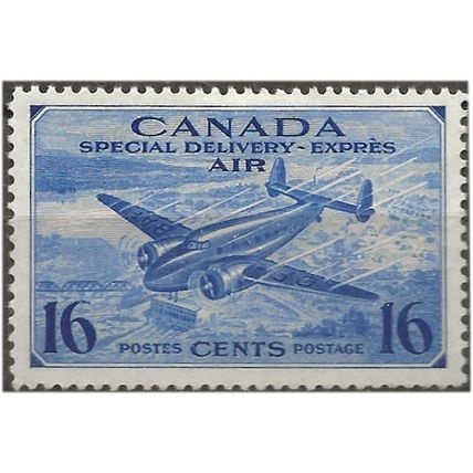 Canada 1942 S13 16c Ultramarine AIR Special Delivery Mounted Mint . .. .