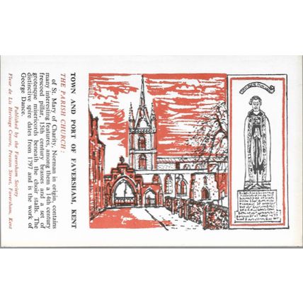 Faversham, Kent - Parish Church - local society postcard c.1970s