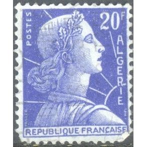 Algeria stamps 1955 - 20f blue "France" - used
