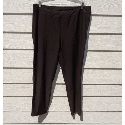Eileen Fisher Womens Viscose Pants XL Brown 38 Waist 020