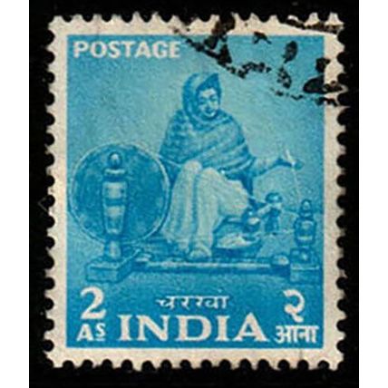 India 1965 Five Year Plan Charkha 2A Used Stamp spinning