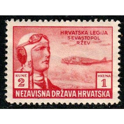 Croatia 1943 Croatian Legion 2K + 1K MNG Stamp