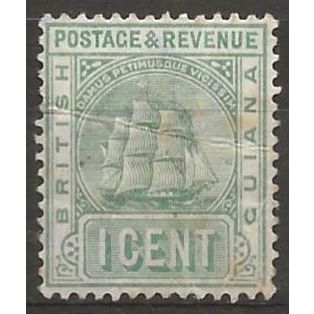 British Guiana 1900 SG253 1c Grey-Green Wmk Crown CA Fine Used . .