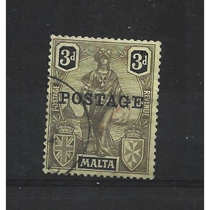 Malta.SG149 3d Black/Yellow.Fine Used.Apr25c