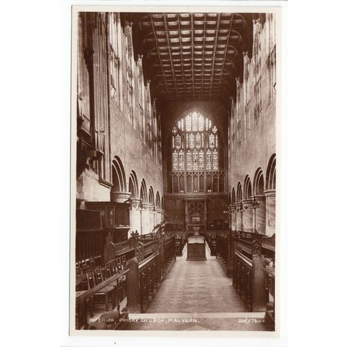 Priory Church Malvern Worcestershire RP Postcard 205576