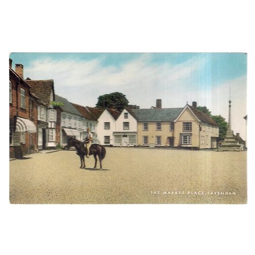THE MARKET PLACE, LAVENHAM, unused vintage postcard by Salmon =
