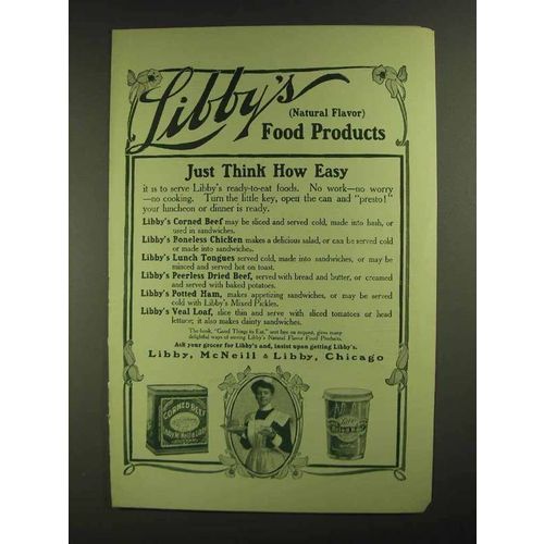 1907 Libby's Food Products Ad - Corned Beef, Dried Beef