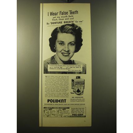 1950 Polident Advertisement - Denture Cleaner