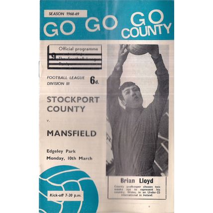 STOCKPORT COUNTY v MANSFIELD football programme March 10th, 1968 =